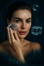 woman with arctic ice on her skin